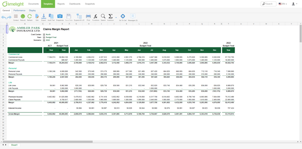 Insurance Claims Margin Report
