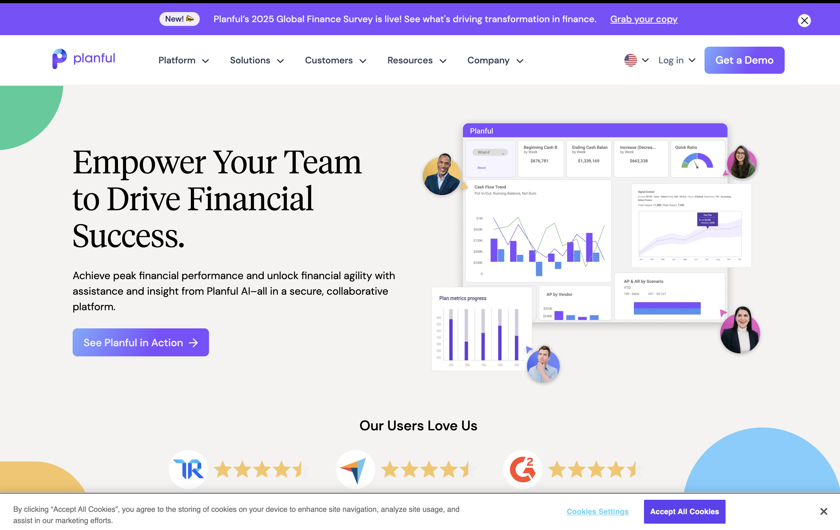 Planful FP&A software homepage screenshot