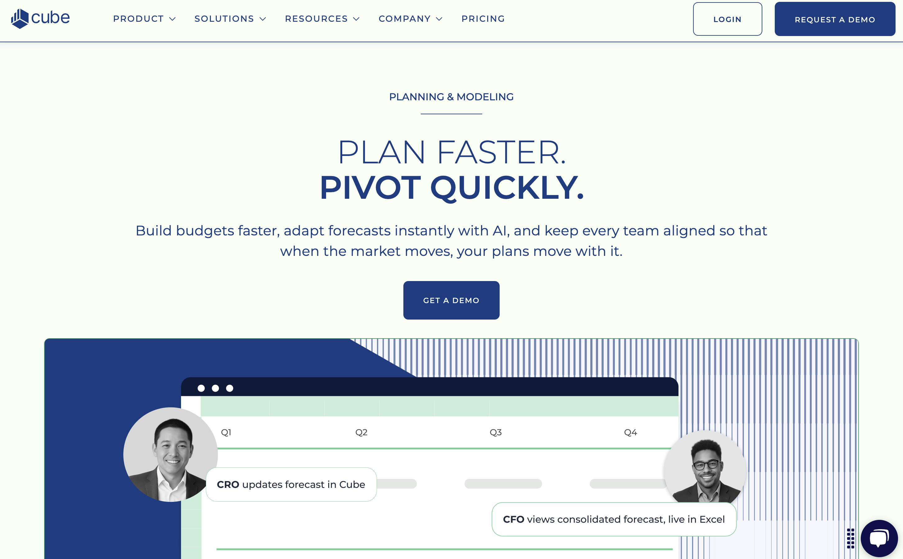 Cube scenario planning tool homepage screenshot