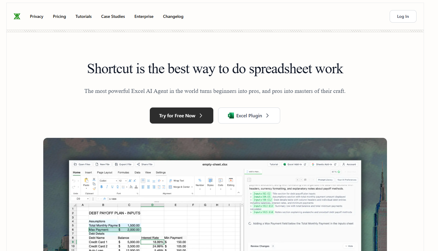 Shortcut AI landing page