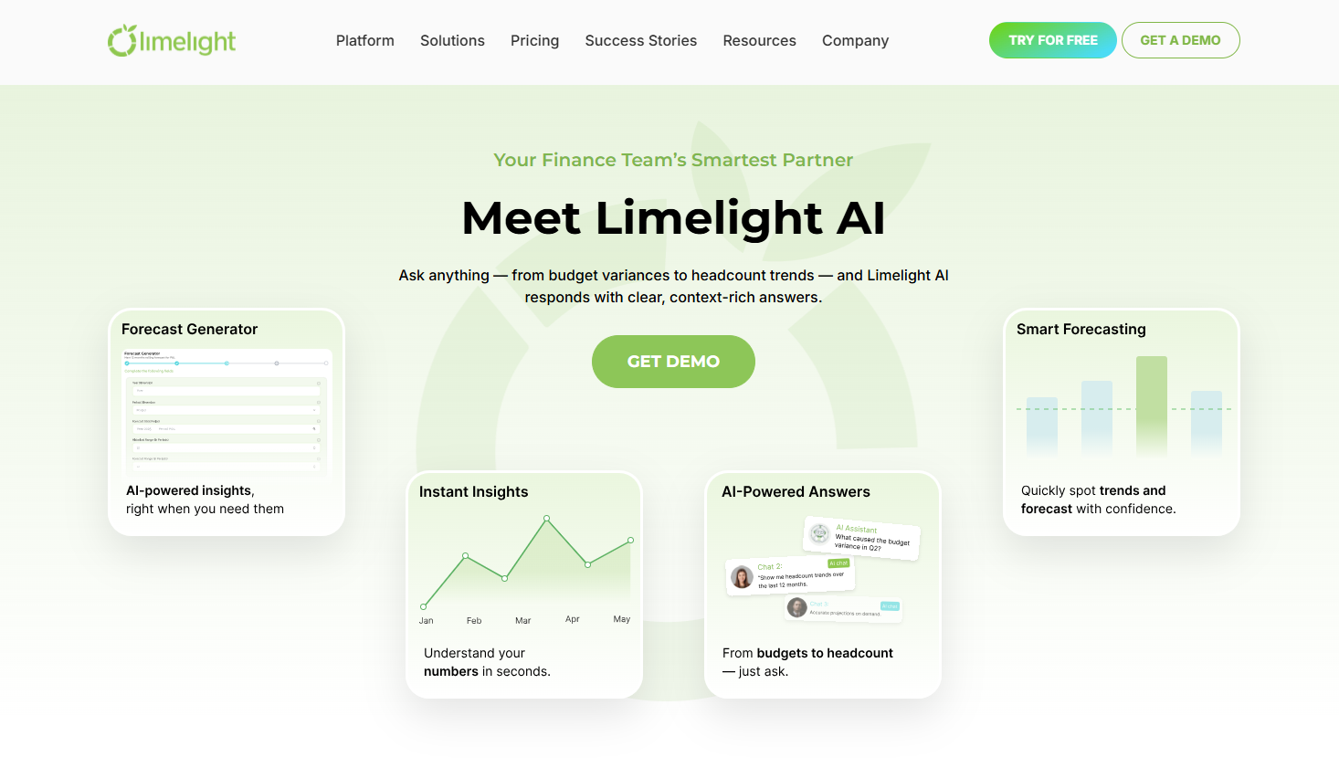 Limelight AI landing page