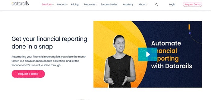 Datarails FP&A reporting and dashboard page