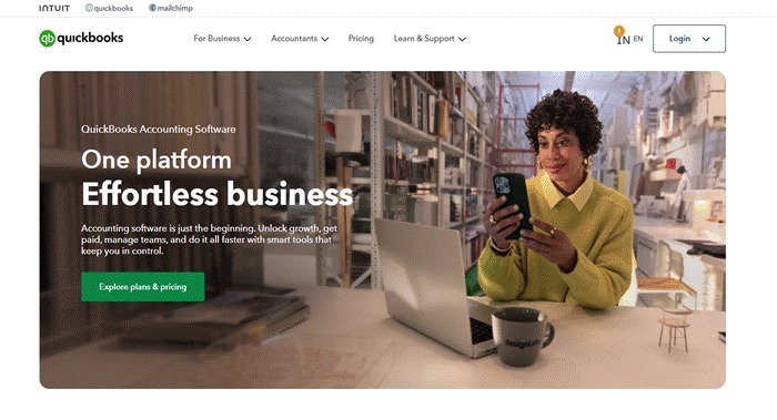 QuickBooks Online accounting and reporting page