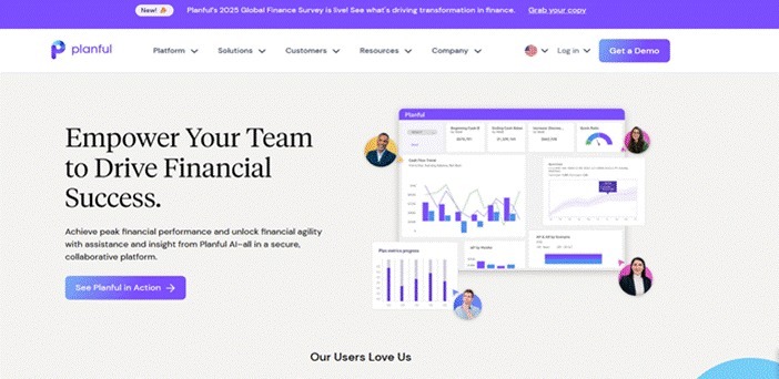Planful financial performance management page
