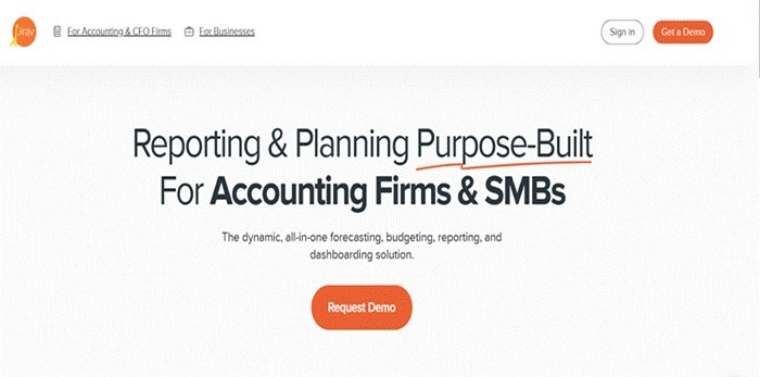 Jirav planning, reporting, and dashboard page