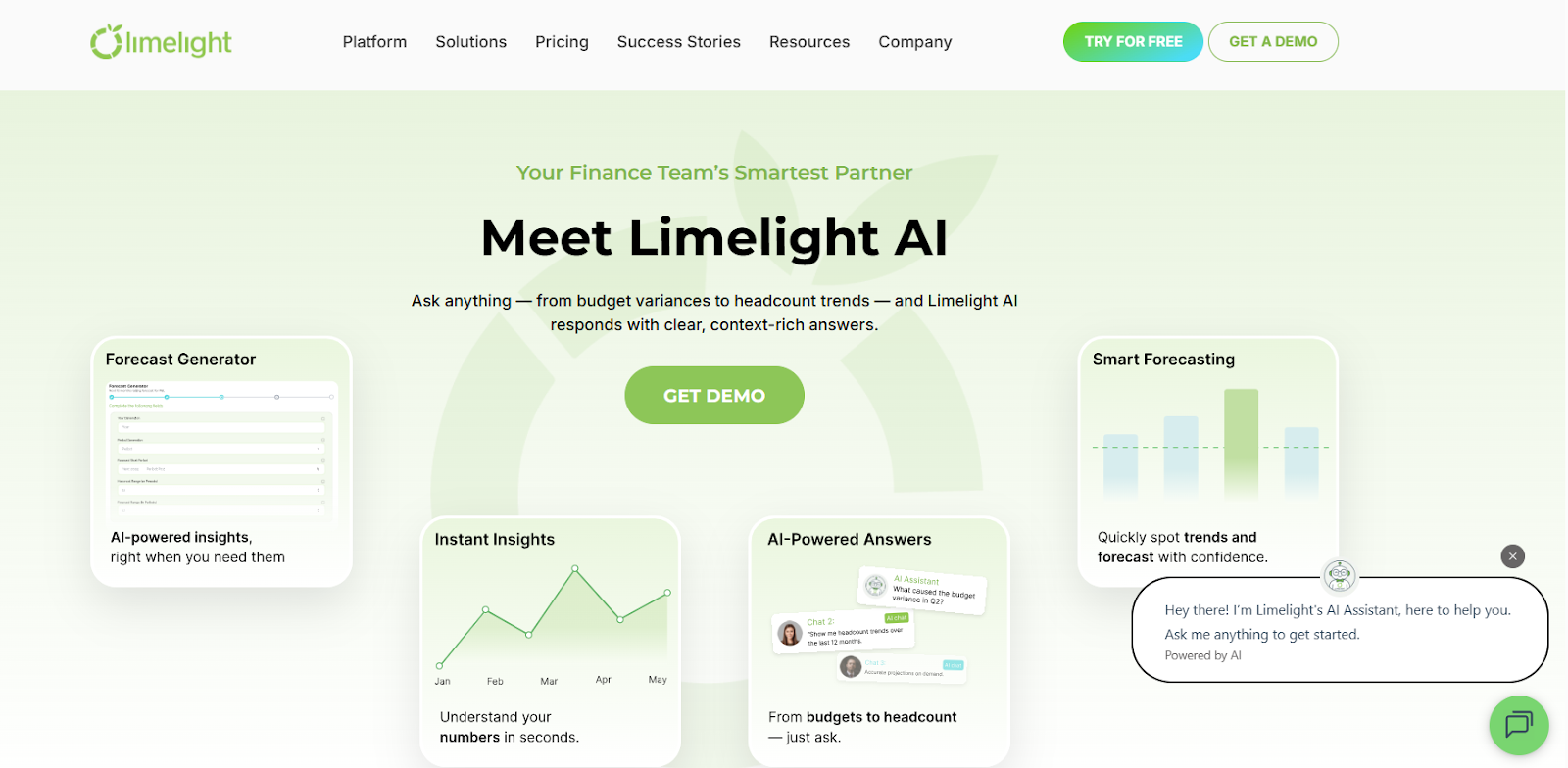 Limelight AI homepage