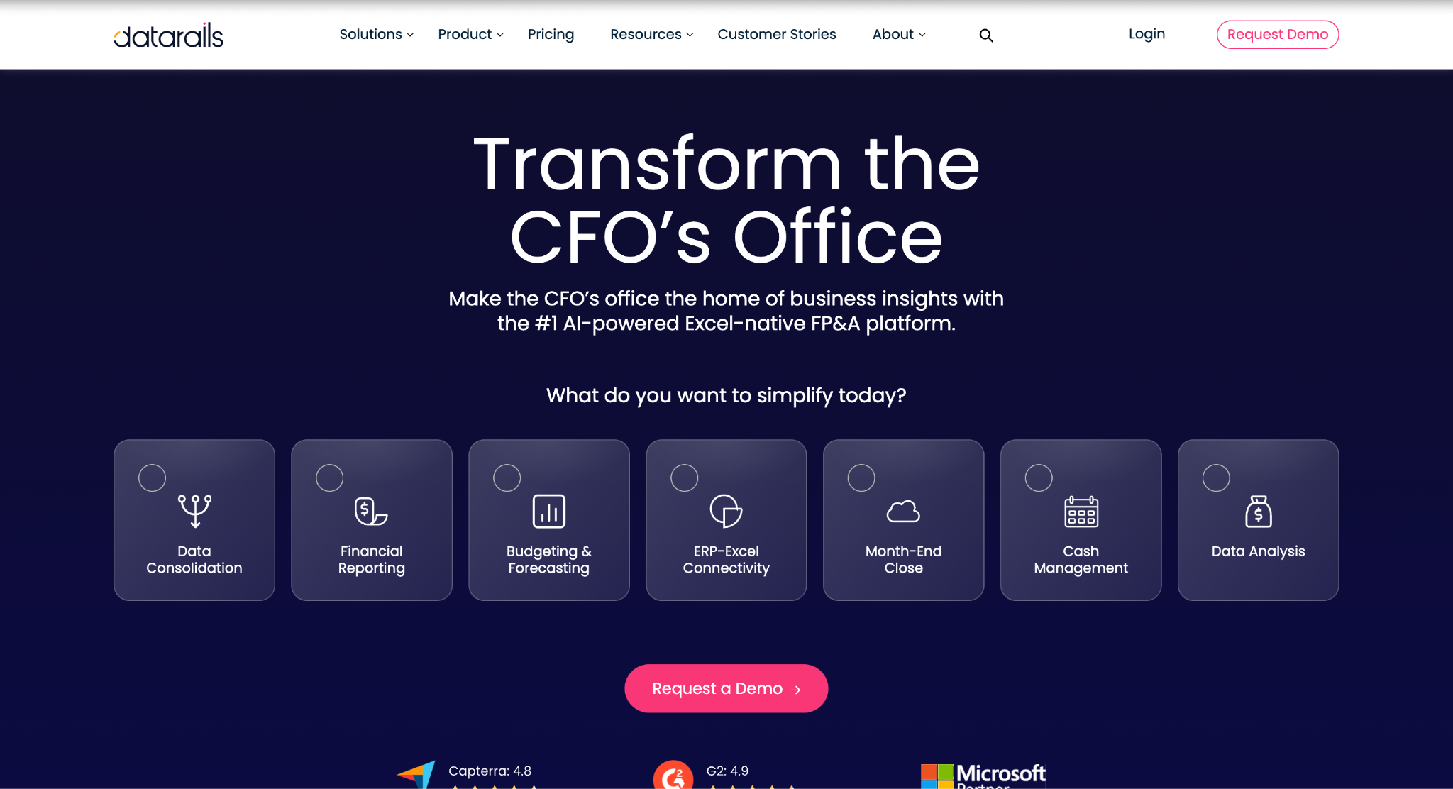 Datarails Homepage