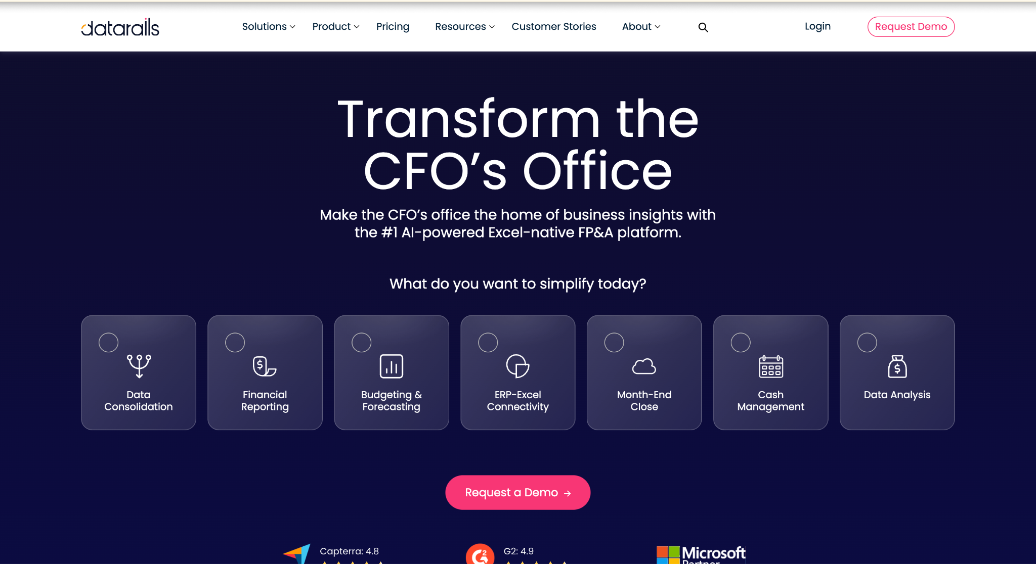 Datarails Homepage