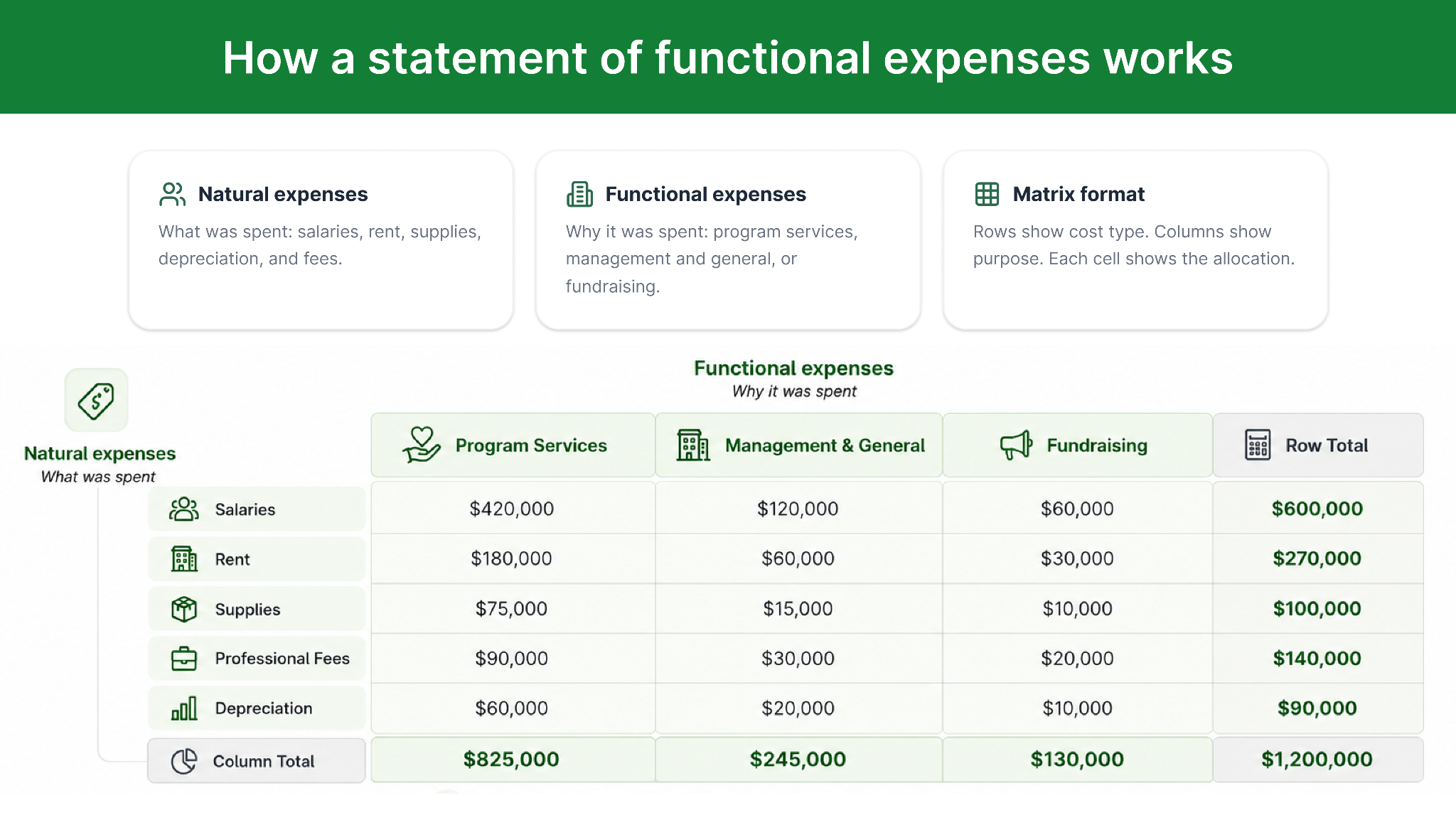 How Statement of Functional expenses works