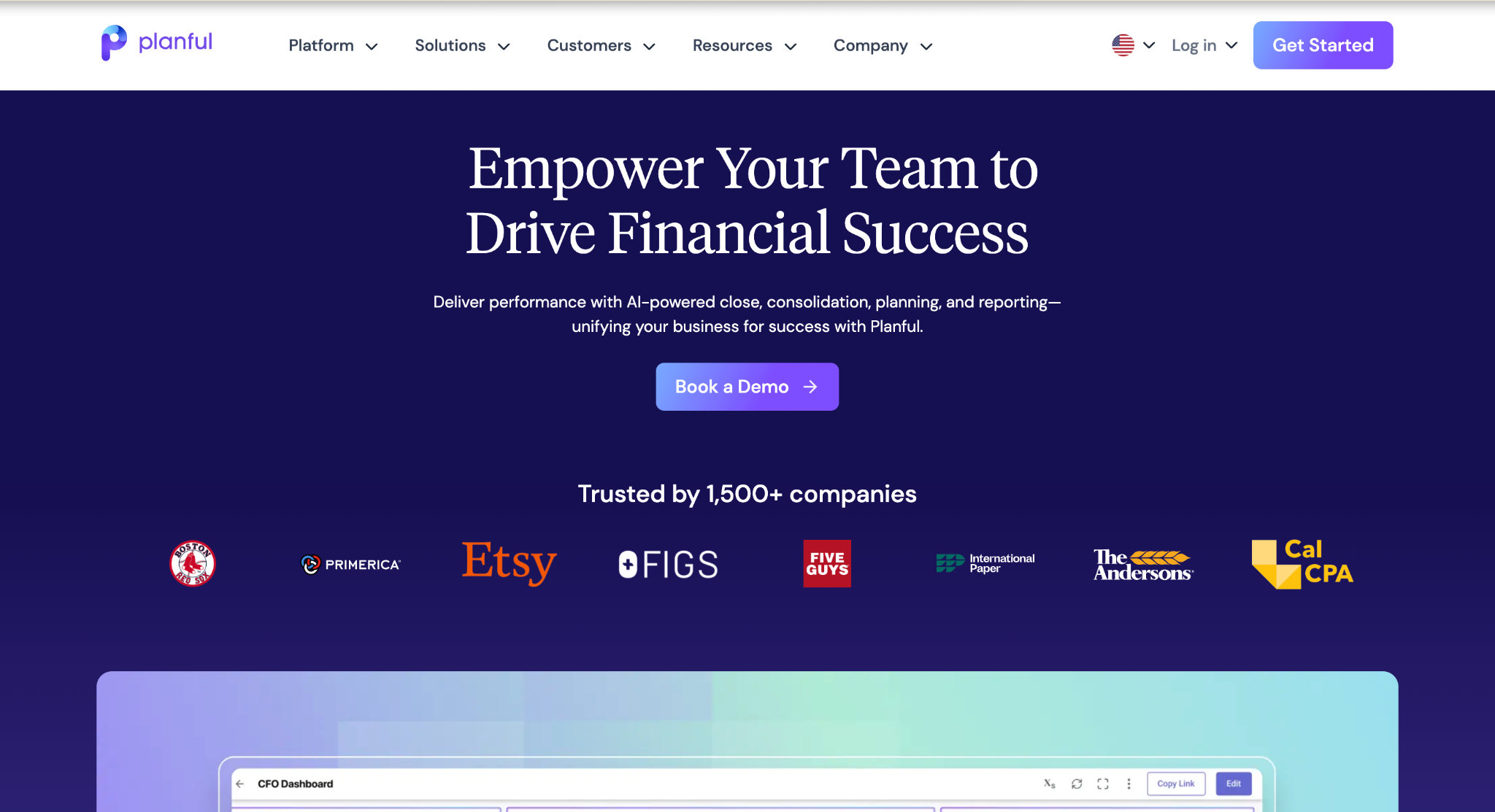 Planful Homepage