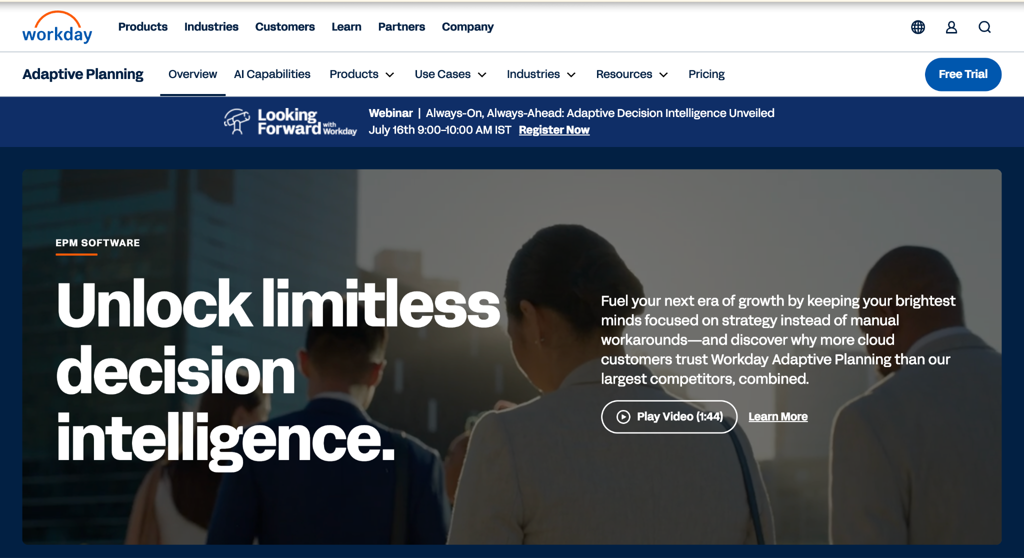 Workday Adaptive Planning Homepage