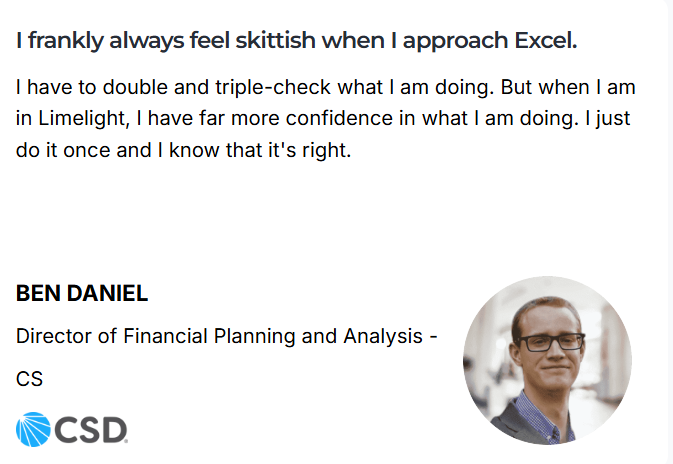 CSD client testimonial for Limelight