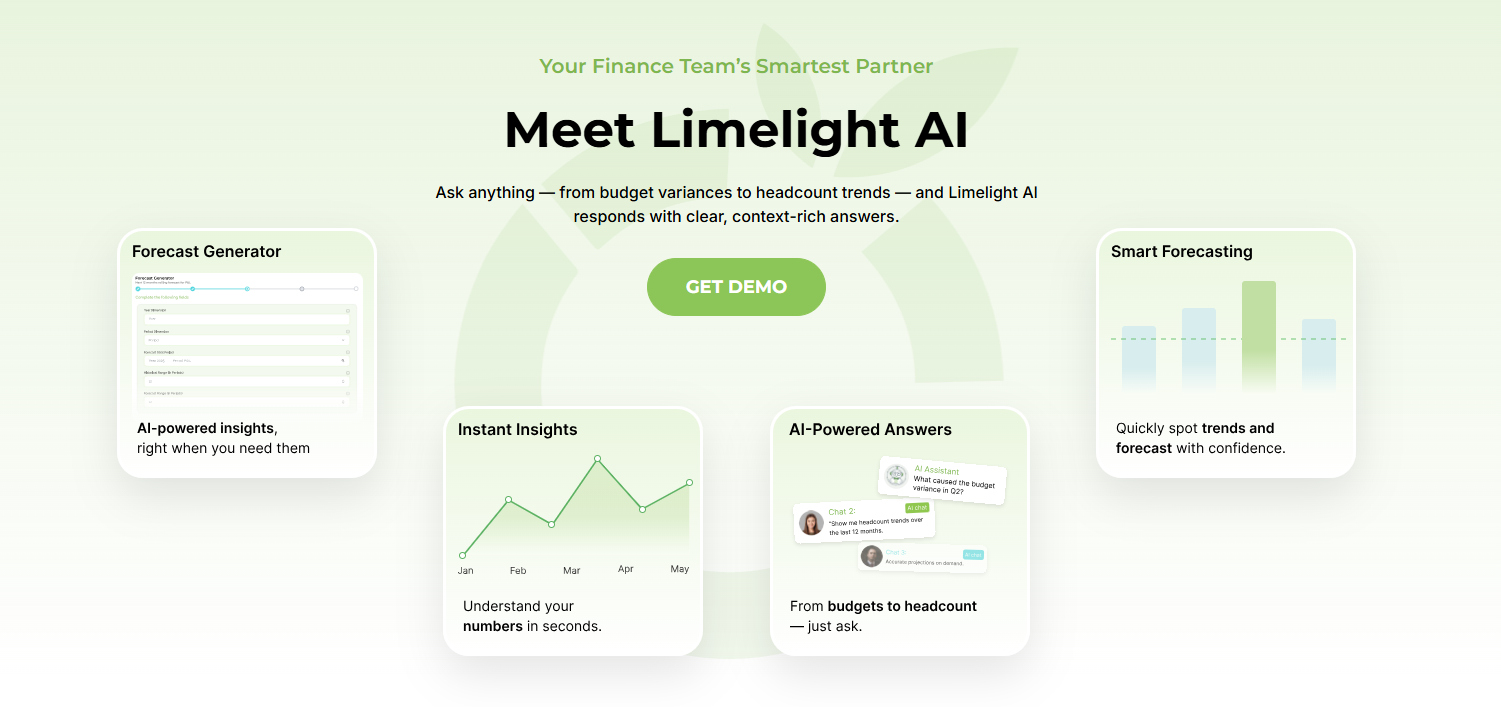 Limelight AI landing page