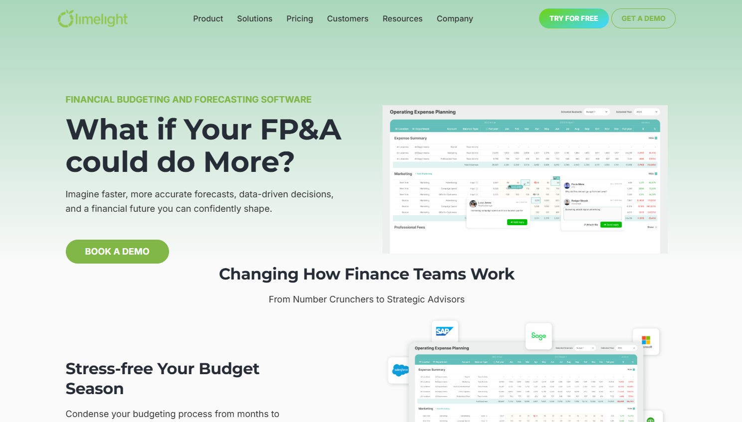 Landing page showing you how Limelight helps you make accurate forecasts