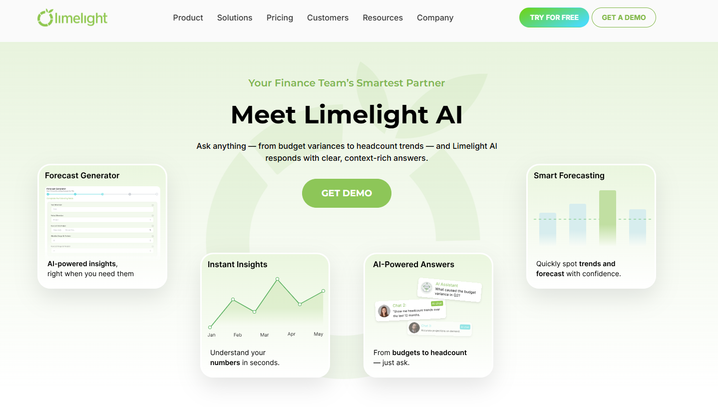 Limelight AI landing page