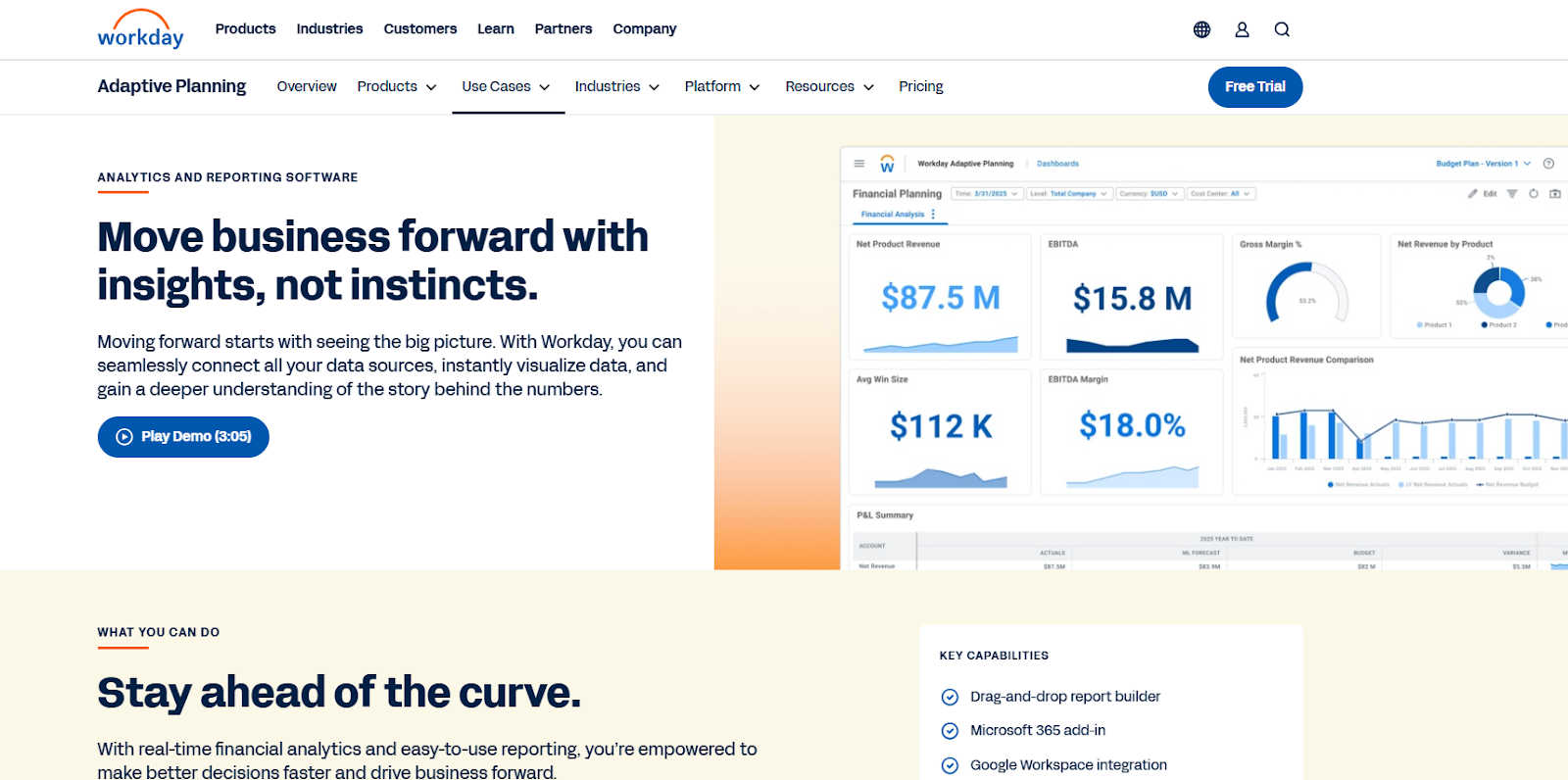 Workday Adaptive Planning financial reporting platform