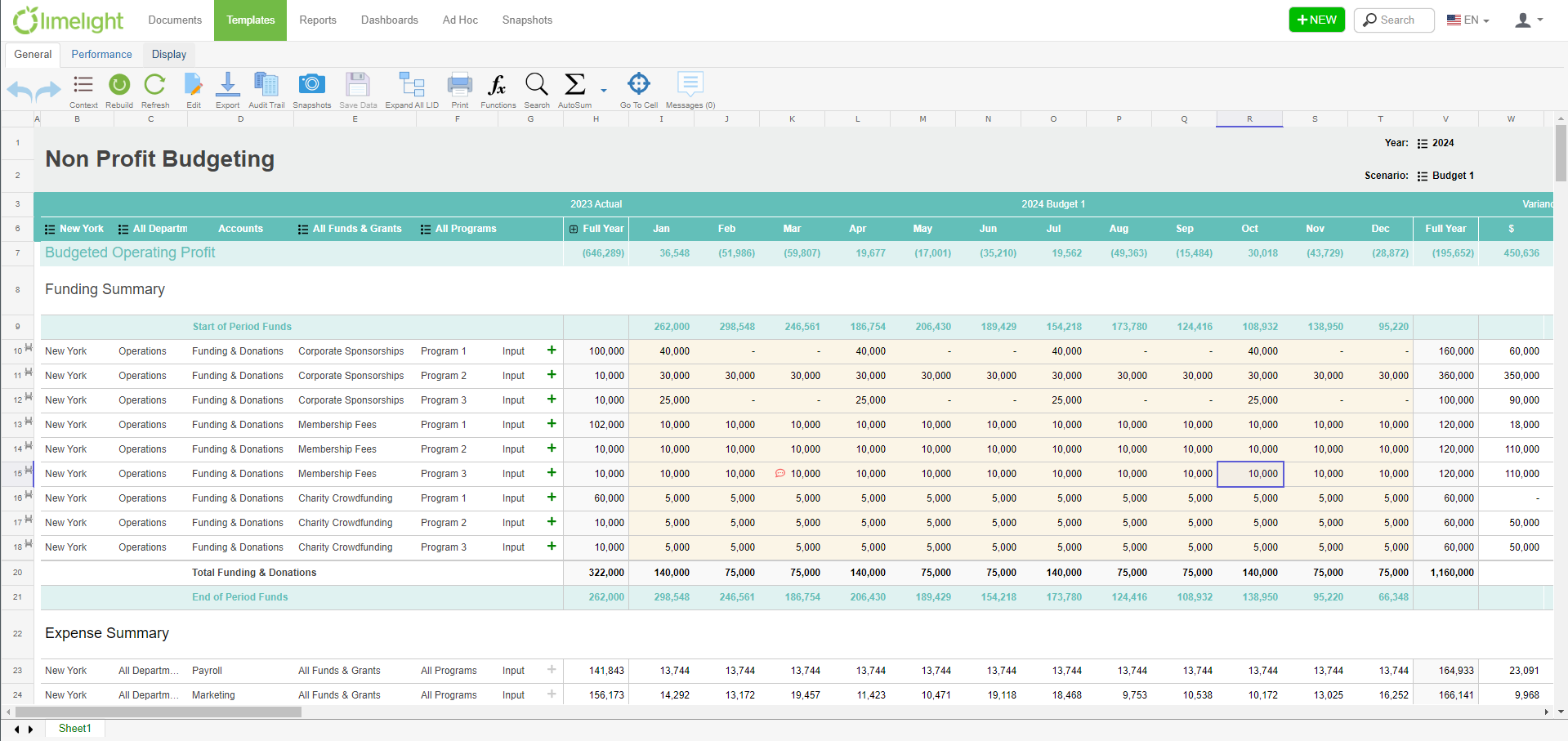 NFP Budget Template SS